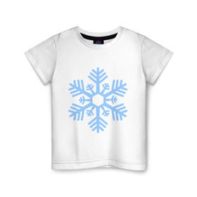 Детская футболка хлопок с принтом Новогодняя снежинка в Новосибирске, 100% хлопок | круглый вырез горловины, полуприлегающий силуэт, длина до линии бедер | Тематика изображения на принте: 2015 | new year | зима | новый год | снежинка
