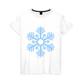 Женская футболка хлопок с принтом Новогодняя снежинка в Новосибирске, 100% хлопок | прямой крой, круглый вырез горловины, длина до линии бедер, слегка спущенное плечо | 2015 | new year | зима | новый год | снежинка
