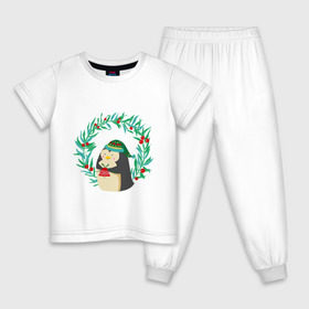 Детская пижама хлопок с принтом Пингвинчик в Новосибирске, 100% хлопок |  брюки и футболка прямого кроя, без карманов, на брюках мягкая резинка на поясе и по низу штанин
 | пингвин