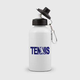Бутылка спортивная с принтом Tennis в Новосибирске, металл | емкость — 500 мл, в комплекте две пластиковые крышки и карабин для крепления | Тематика изображения на принте: tennis | теннис
