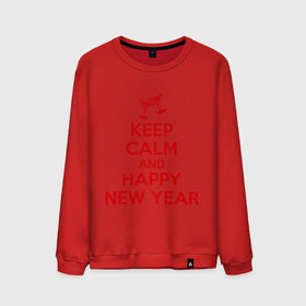 Мужской свитшот хлопок с принтом Keep calm and happy new year в Новосибирске, 100% хлопок |  | keep calm | new year | новый год | сохраняй спокойствие
