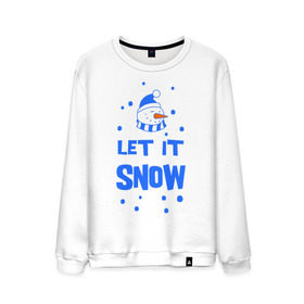Мужской свитшот хлопок с принтом Снеговик Let it snow в Новосибирске, 100% хлопок |  | cнеговик | let it snow | зима | новый год | снег
