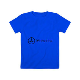 Детская футболка хлопок с принтом Mercedes Logo в Новосибирске, 100% хлопок | круглый вырез горловины, полуприлегающий силуэт, длина до линии бедер | logo | mercedes