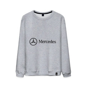 Мужской свитшот хлопок с принтом Mercedes Logo в Новосибирске, 100% хлопок |  | logo | mercedes