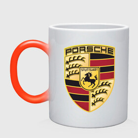 Кружка хамелеон с принтом Porsche в Новосибирске, керамика | меняет цвет при нагревании, емкость 330 мл | Тематика изображения на принте: porsche