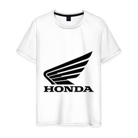 Мужская футболка хлопок с принтом Honda Motor в Новосибирске, 100% хлопок | прямой крой, круглый вырез горловины, длина до линии бедер, слегка спущенное плечо. | honda | motor | хонда