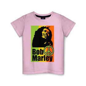 Детская футболка хлопок с принтом Bob Marley в Новосибирске, 100% хлопок | круглый вырез горловины, полуприлегающий силуэт, длина до линии бедер | bob marley | боб марли