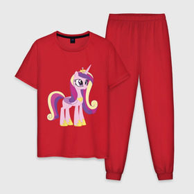 Мужская пижама хлопок с принтом Принцесса Каденс в Новосибирске, 100% хлопок | брюки и футболка прямого кроя, без карманов, на брюках мягкая резинка на поясе и по низу штанин
 | Тематика изображения на принте: my little pony | каденс | мой маленький пони | пони