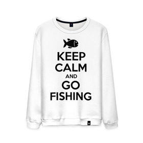 Мужской свитшот хлопок с принтом Keep calm and go fishing в Новосибирске, 100% хлопок |  | Тематика изображения на принте: fishing | keep calm | рыбак | рыбалка | рыбачить | сохраняй спокойствие