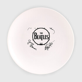Тарелка с принтом Beatles (автографы) в Новосибирске, фарфор | диаметр - 210 мм
диаметр для нанесения принта - 120 мм | битлз