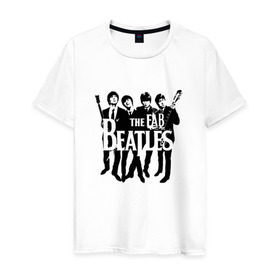 Мужская футболка хлопок с принтом Beatles в Новосибирске, 100% хлопок | прямой крой, круглый вырез горловины, длина до линии бедер, слегка спущенное плечо. | битлз