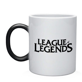 Кружка хамелеон с принтом League of legends в Новосибирске, керамика | меняет цвет при нагревании, емкость 330 мл | league of legends | logo | lol | riot | riot games | игра | лига легенд | лого | лол