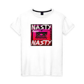 Женская футболка хлопок с принтом The Prodigy Nasty в Новосибирске, 100% хлопок | прямой крой, круглый вырез горловины, длина до линии бедер, слегка спущенное плечо | 