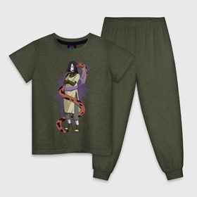 Детская пижама хлопок с принтом Орочимару в Новосибирске, 100% хлопок |  брюки и футболка прямого кроя, без карманов, на брюках мягкая резинка на поясе и по низу штанин
 | дзютсу | змея | орочимару