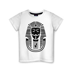 Детская футболка хлопок с принтом Swag anonymous of Egypt в Новосибирске, 100% хлопок | круглый вырез горловины, полуприлегающий силуэт, длина до линии бедер | swag | v | vendetta | анонимус | ви | сваг | свег | свэг | фараон