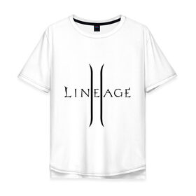 Мужская футболка хлопок Oversize с принтом Lineage logo в Новосибирске, 100% хлопок | свободный крой, круглый ворот, “спинка” длиннее передней части | lineage | logo | игра | логотип