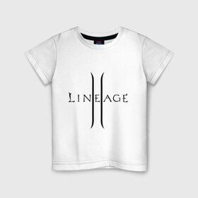 Детская футболка хлопок с принтом Lineage logo в Новосибирске, 100% хлопок | круглый вырез горловины, полуприлегающий силуэт, длина до линии бедер | Тематика изображения на принте: lineage | logo | игра | логотип