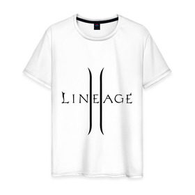 Мужская футболка хлопок с принтом Lineage logo в Новосибирске, 100% хлопок | прямой крой, круглый вырез горловины, длина до линии бедер, слегка спущенное плечо. | Тематика изображения на принте: lineage | logo | игра | логотип