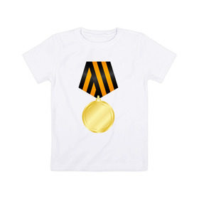 Детская футболка хлопок с принтом За победу в Новосибирске, 100% хлопок | круглый вырез горловины, полуприлегающий силуэт, длина до линии бедер | 
