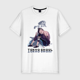 Мужская футболка премиум с принтом Tokyo Ghoul Uta в Новосибирске, 92% хлопок, 8% лайкра | приталенный силуэт, круглый вырез ворота, длина до линии бедра, короткий рукав | anime | blood | monster | tokyo | аниме | гуль | канеки | риза | тока | токийский гуль | ута