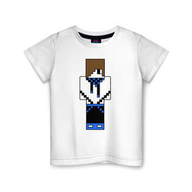 Детская футболка хлопок с принтом Лололошка майнкрафт в Новосибирске, 100% хлопок | круглый вырез горловины, полуприлегающий силуэт, длина до линии бедер | Тематика изображения на принте: лололошка