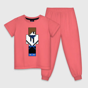 Детская пижама хлопок с принтом Лололошка майнкрафт в Новосибирске, 100% хлопок |  брюки и футболка прямого кроя, без карманов, на брюках мягкая резинка на поясе и по низу штанин
 | лололошка