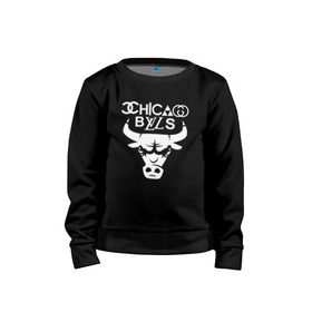 Детский свитшот хлопок с принтом Chicago Bulls fun logo в Новосибирске, 100% хлопок | круглый вырез горловины, эластичные манжеты, пояс и воротник | chicago bulls | антибрэнд