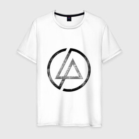 Мужская футболка хлопок с принтом Linkin Park в Новосибирске, 100% хлопок | прямой крой, круглый вырез горловины, длина до линии бедер, слегка спущенное плечо. | 