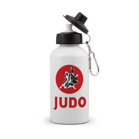 Бутылка спортивная с принтом Judo в Новосибирске, металл | емкость — 500 мл, в комплекте две пластиковые крышки и карабин для крепления | дзюдо