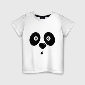 Детская футболка хлопок с принтом Мордочка панды в Новосибирске, 100% хлопок | круглый вырез горловины, полуприлегающий силуэт, длина до линии бедер | панда