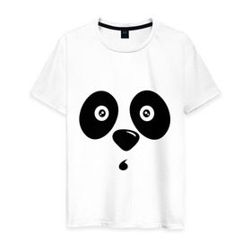 Мужская футболка хлопок с принтом Мордочка панды в Новосибирске, 100% хлопок | прямой крой, круглый вырез горловины, длина до линии бедер, слегка спущенное плечо. | панда
