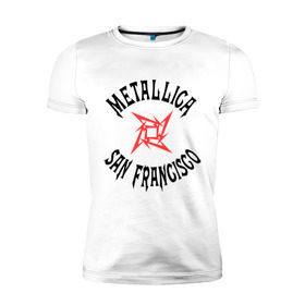 Мужская футболка премиум с принтом Metallica (San Francisco) в Новосибирске, 92% хлопок, 8% лайкра | приталенный силуэт, круглый вырез ворота, длина до линии бедра, короткий рукав | metallica | san francisco