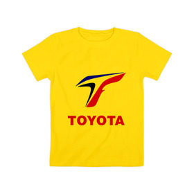 Детская футболка хлопок с принтом Тойота в Новосибирске, 100% хлопок | круглый вырез горловины, полуприлегающий силуэт, длина до линии бедер | авто | автомобилистам | водителям | машина | тачка | тойота