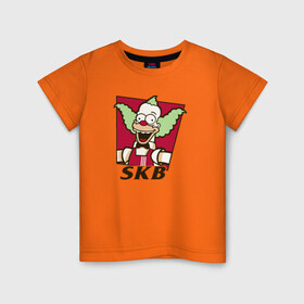 Детская футболка хлопок с принтом Супер Красти Бургер в Новосибирске, 100% хлопок | круглый вырез горловины, полуприлегающий силуэт, длина до линии бедер | gomer | барт | клоун | симпсонs | симпсоны