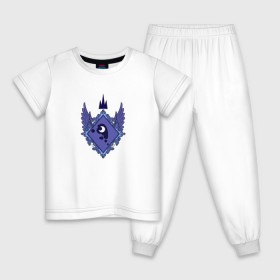 Детская пижама хлопок с принтом Luna (logo) в Новосибирске, 100% хлопок |  брюки и футболка прямого кроя, без карманов, на брюках мягкая резинка на поясе и по низу штанин
 | logo | logotip | mlp | pony | sweg | луна | пони