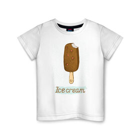 Детская футболка хлопок с принтом ice cream 5 в Новосибирске, 100% хлопок | круглый вырез горловины, полуприлегающий силуэт, длина до линии бедер | Тематика изображения на принте: 