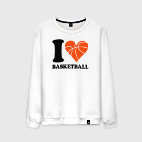 Мужской свитшот хлопок с принтом i love basketball в Новосибирске, 100% хлопок |  | Тематика изображения на принте: 