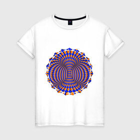 Женская футболка хлопок с принтом Оптическая иллюзия в Новосибирске, 100% хлопок | прямой крой, круглый вырез горловины, длина до линии бедер, слегка спущенное плечо | восприятие | иллюзия | оптическая иллюзия