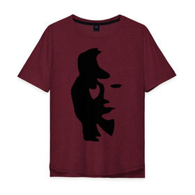 Мужская футболка хлопок Oversize с принтом саксофонист или девушка в Новосибирске, 100% хлопок | свободный крой, круглый ворот, “спинка” длиннее передней части | восприятие | девушка | иллюзия | оптическая иллюзия | саксофонист