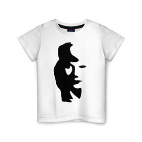 Детская футболка хлопок с принтом саксофонист или девушка в Новосибирске, 100% хлопок | круглый вырез горловины, полуприлегающий силуэт, длина до линии бедер | восприятие | девушка | иллюзия | оптическая иллюзия | саксофонист