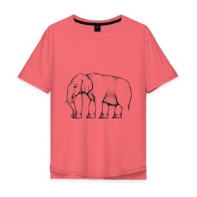 Мужская футболка хлопок Oversize с принтом Сколько ног у слона в Новосибирске, 100% хлопок | свободный крой, круглый ворот, “спинка” длиннее передней части | Тематика изображения на принте: слон