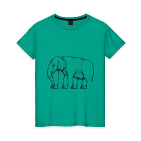 Женская футболка хлопок с принтом Сколько ног у слона в Новосибирске, 100% хлопок | прямой крой, круглый вырез горловины, длина до линии бедер, слегка спущенное плечо | слон