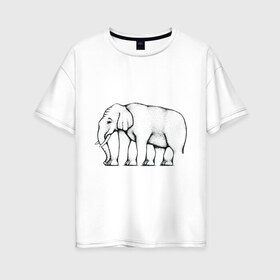 Женская футболка хлопок Oversize с принтом Сколько ног у слона в Новосибирске, 100% хлопок | свободный крой, круглый ворот, спущенный рукав, длина до линии бедер
 | слон