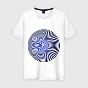 Мужская футболка хлопок с принтом Вмятина в Новосибирске, 100% хлопок | прямой крой, круглый вырез горловины, длина до линии бедер, слегка спущенное плечо. | Тематика изображения на принте: вмятина | восприятие | иллюзии | мозг | обман зрения | оптическая | цвет