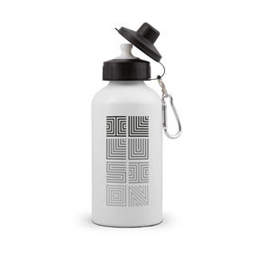 Бутылка спортивная с принтом Illusion grey в Новосибирске, металл | емкость — 500 мл, в комплекте две пластиковые крышки и карабин для крепления | восприятие | иллюзии | мозг | обман зрения | оптическая | цвет