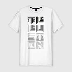 Мужская футболка премиум с принтом Illusion grey в Новосибирске, 92% хлопок, 8% лайкра | приталенный силуэт, круглый вырез ворота, длина до линии бедра, короткий рукав | Тематика изображения на принте: восприятие | иллюзии | мозг | обман зрения | оптическая | цвет