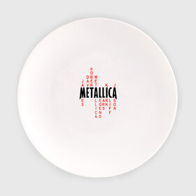 Тарелка с принтом «Metallica History» в Новосибирске, фарфор | диаметр - 210 мм
диаметр для нанесения принта - 120 мм | металлика