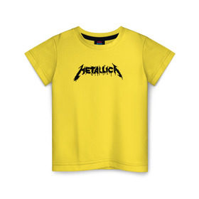 Детская футболка хлопок с принтом Metallica painted logo в Новосибирске, 100% хлопок | круглый вырез горловины, полуприлегающий силуэт, длина до линии бедер | металлика