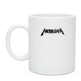 Кружка с принтом Metallica painted logo в Новосибирске, керамика | объем — 330 мл, диаметр — 80 мм. Принт наносится на бока кружки, можно сделать два разных изображения | Тематика изображения на принте: металлика