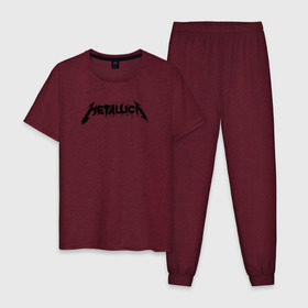 Мужская пижама хлопок с принтом Metallica painted logo в Новосибирске, 100% хлопок | брюки и футболка прямого кроя, без карманов, на брюках мягкая резинка на поясе и по низу штанин
 | Тематика изображения на принте: металлика